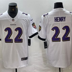 Baltimore Ravens #22 Derrick Henry White Vapor Limited Stitched Jersey