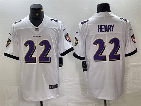 Baltimore Ravens #22 Derrick Henry White Vapor Limited Stitched Jersey