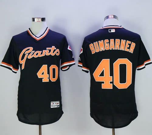 Giants #40 Madison Bumgarner Black Flexbase Authentic Collection Cooperstown Stitched Jersey