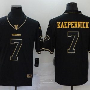 San Francisco 49ers #7 Colin Kaepernick Black Golden Edition Stitched Jersey
