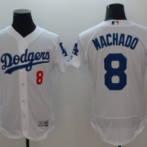 Los Angeles Dodgers #8 Manny Machado White Flexbase Stitched Jersey