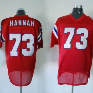 Mitchell And Ness Patriots #73 John Hannah Red Stitched Throwback Jersey