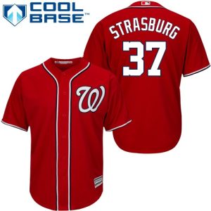 Washington Nationals #37 Stephen Strasburg Red Cool Base Stitched Jersey