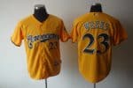 Brewers #23 Rickie Weeks Yellow Cerveceros Cool Base Stitched Jersey