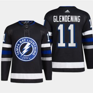 Tampa Bay Lightning #11 Luke Glendening Black Alternate Premier Breakaway Stitched Jersey