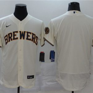 Milwaukee Brewers Blank 2020 White Flex Base Stitched Jersey