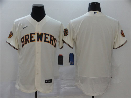 Milwaukee Brewers Blank 2020 White Flex Base Stitched Jersey