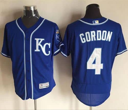 Royals #4 Alex Gordon Royal Blue Flexbase Authentic Collection Stitched Jersey