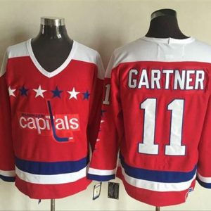Capitals #11 Mike Gartner Red Alternate CCM Throwback Stitched Jersey