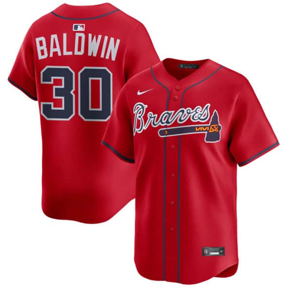 Atlanta Braves #30 Drake Baldwin Red 2025 Alternate Limited Stitched Jersey