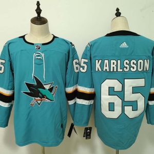 San Jose Sharks #65 Erik Karlsson Teal Stitched Adidas Jersey