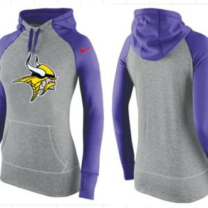 Nike Minnesota Vikings Performance Hoodie Grey Purple_2