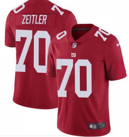 New York Giants # 70 Kevin Zeitler Red Vapor Untouchable Limited Stitched Jersey