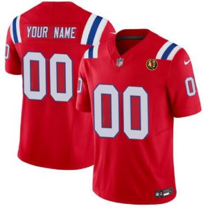 New England Patriots Custom Red 2023 F.U.S.E. With John Madden Patch Vapor Limited Stitched Jersey