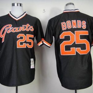 Mitchell And Ness Giants #25 Barry Bonds Black Throwback Stitched Jersey