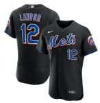 New York Mets #12 Francisco Lindor Black Flex Base Stitched Jersey
