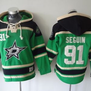 Stars #91 Tyler Seguin Green Sawyer Hooded Sweatshirt Stitched Jersey