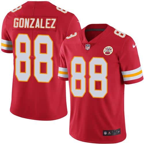 Chiefs #88 Tony Gonzalez Red Stitched Limited Rush Nike Jersey
