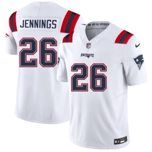 New England Patriots #26 Terrell Jennings White 2025 F.U.S.E. Vapor Limited Stitched Jersey