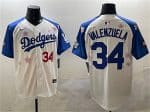 Los Angeles Dodgers #34 Fernando Valenzuela White Royal 2025 Tokyo Series Limited Stitched Jersey