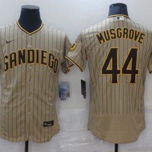 San Diego Padres #44 Joe Musgrove Tan Brown Flex Base Stitched Jersey