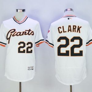 Giants #22 Will Clark White Flexbase Authentic Collection Cooperstown Stitched Jersey