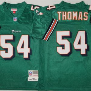 Miami Dolphins #54 Zach Thomas Aqua Throwback Stitched Football Jersey