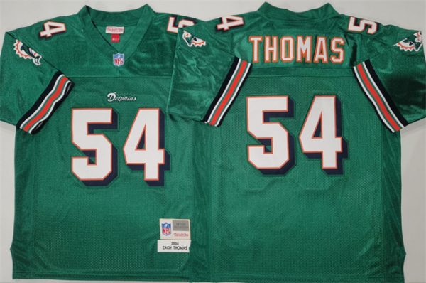 Miami Dolphins #54 Zach Thomas Aqua Throwback Stitched Football Jersey