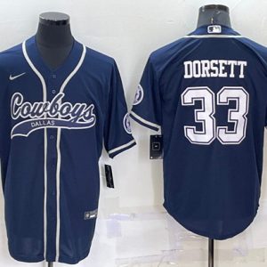 Dallas Cowboys #33 Tony Dorsett Navy Cool Base Stitched Baseball Jersey