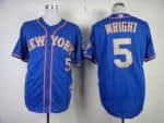 Mets #5 David Wright Blue(Grey NO.) Alternate Road Cool Base Stitched Jersey