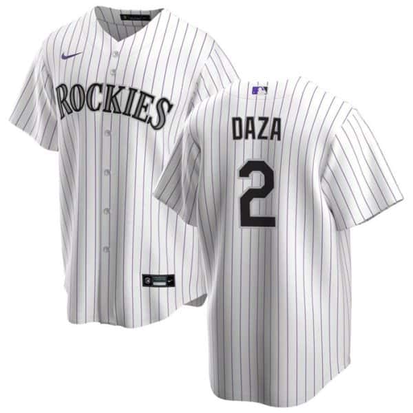 Colorado Rockies #2 Yonathan Daza White Stitched Jersey
