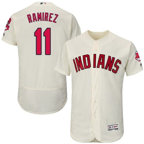 Indians #11 Jose Ramirez Cream Flexbase Authentic Collection Stitched Jersey