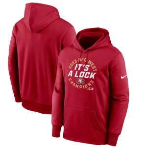 San Francisco 49ers Scarlet 2023 NFC West Division Champions Locker Room Trophy Collection Pullover Hoodie