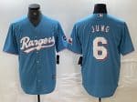 Texas Rangers #6 Josh Jung Blue Cool Base Stitched Jersey