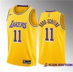 Los Angeles Lakers #11 Jalen Hood-Schifino Yellow 2023 Draft Icon Edition Stitched Jersey
