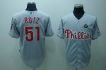 Phillies #51 Carlos Ruiz Stitched Grey Jersey