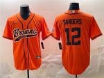 Cleveland Browns #12 Shedeur Sanders Orange With Patch Cool Base Stitched Jersey