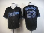 Dodgers #23 Adrian Gonzalez Black Fashion Stitched Jersey