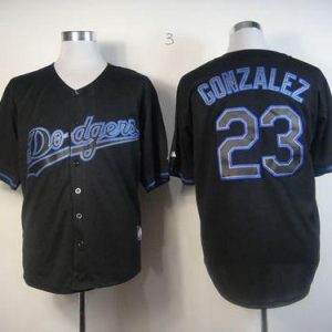 Dodgers #23 Adrian Gonzalez Black Fashion Stitched Jersey