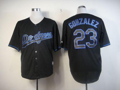 Dodgers #23 Adrian Gonzalez Black Fashion Stitched Jersey