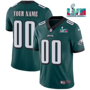 Philadelphia Eagles Custom Green Super Bowl LVII Patch Vapor Untouchable Limited Stitched Jersey