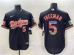 Los Angeles Dodgers #5 Freddie Freeman Black Mexico Cool Base Stitched Jersey