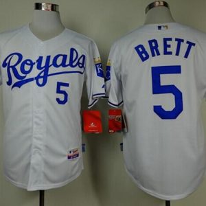 Royals #5 George Brett White Cool Base Stitched Jersey