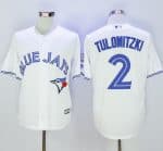 Blue Jays #2 Troy Tulowitzki White New Cool Base 40th Anniversary Stitched Jersey