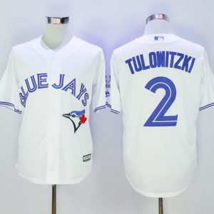 Blue Jays #2 Troy Tulowitzki White New Cool Base 40th Anniversary Stitched Jersey