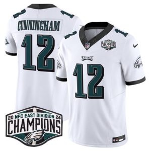 Philadelphia Eagles #12 Randall Cunningham White 2024 NFC East Champions F.U.S.E. Vapor Untouchable Limited Stitched Jersey