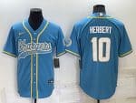 Los Angeles Chargers #10 Justin Herbert Blue Cool Base Stitched Baseball Jersey
