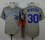 Royals #30 Yordano Ventura Grey Road Cool Base Stitched Jersey