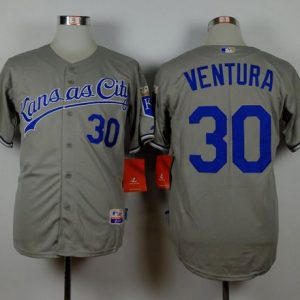 Royals #30 Yordano Ventura Grey Road Cool Base Stitched Jersey