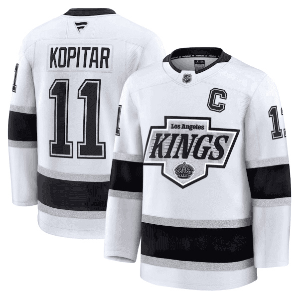 Los Angeles Kings #11 Anze Kopitar White 2024-25 Away Stitched Jersey